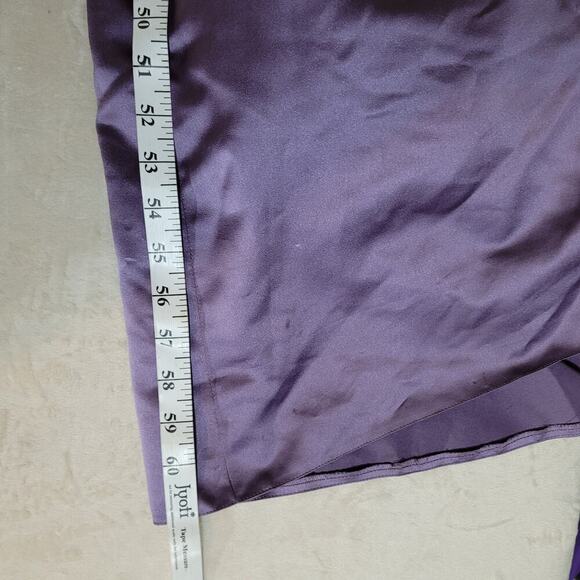 Satin Eggplant Purple Prom Bridesmaid Dress with Side Pickups - Size 14 - Picture 6 of 7